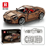 Voiture de construction télécommandée brun chocolat, roues chromées, vue trois-quarts