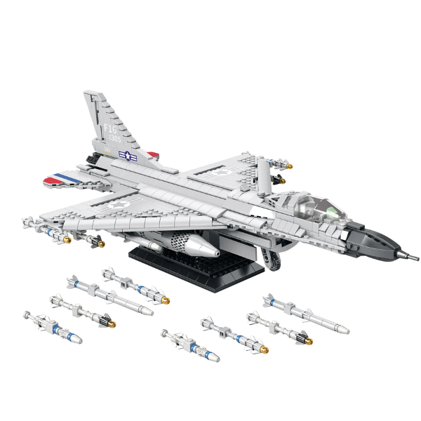 Briques REOBRIX 33027 Avion de chasse F-16 Fighting Falcon (1427 éléments)