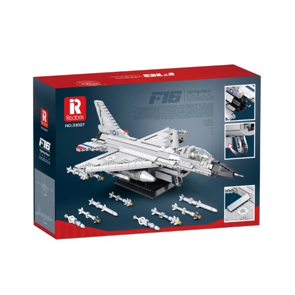 Briques REOBRIX 33027 Avion de chasse F-16 Fighting Falcon (1427 éléments)