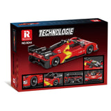 Boîte de briques REOBRIX Technologie, HyperCar rouge et jaune, vues multiples, 1370 pièces