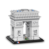 Maquette en blocs Arc de Triomphe REOBRIX, vue de face sur socle noir