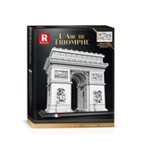 Boîte de construction REOBRIX «L’Arc de Triomphe» avec maquette blanche sur fond noir
