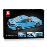 Boîte REOBRIX 824 Maserati GranTurismo, voiture en briques bleues, 384 pièces