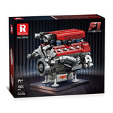Boîte de briques Reobrix Moteur concept V8 rouge et gris, 1101 éléments