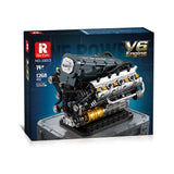 Boîte du kit moteur V6 en briques Reobrix, 1268 pièces illustrées