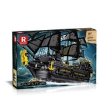 Coffret de construction REOBRIX Black Pearl, navire pirate en blocs avec voiles noires