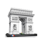 Maquette en blocs Arc de Triomphe REOBRIX, gros plan sur l’arc et les bas-reliefs