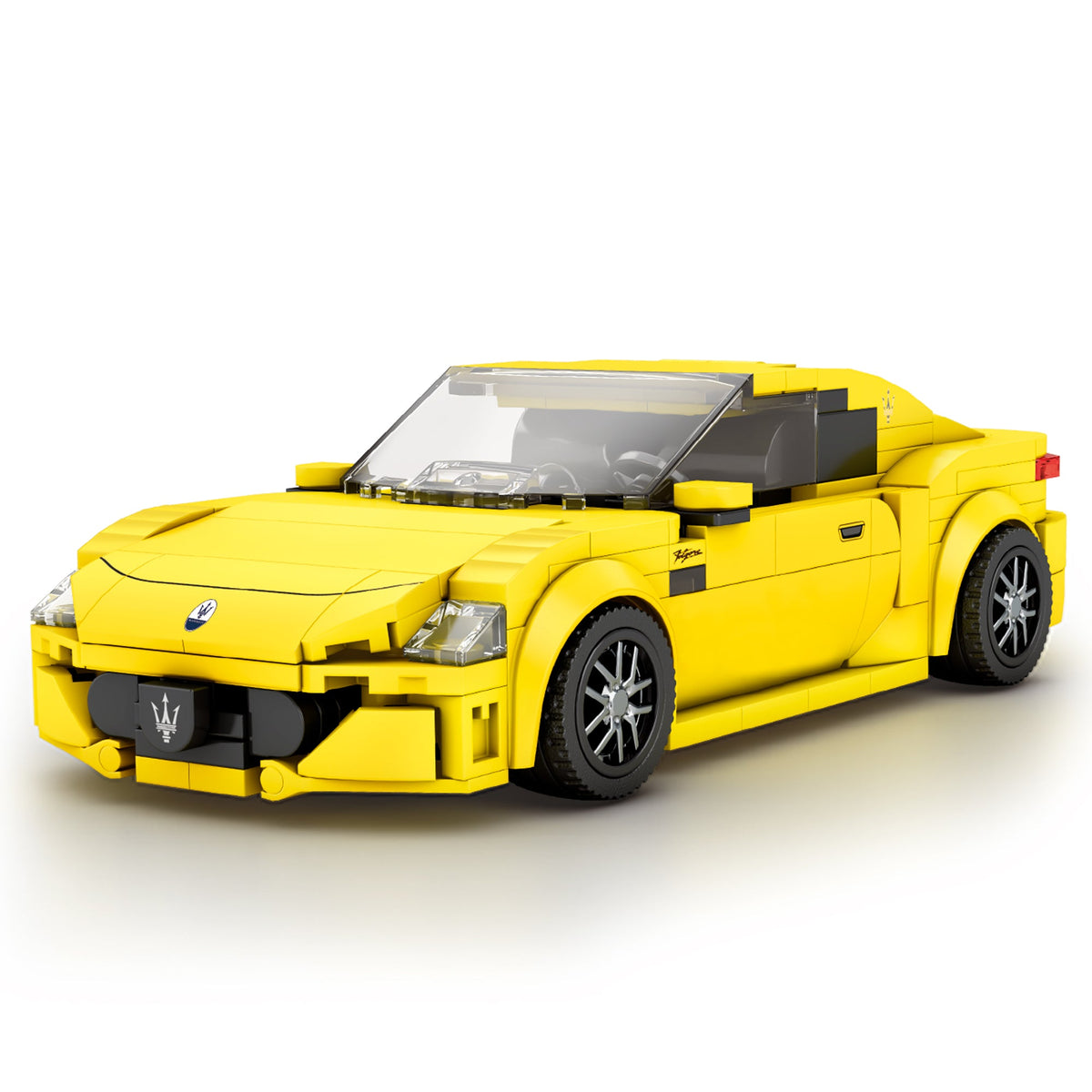 Modèle réduit NovaBrik REOBRIX 823 de la voiture de sport Maserati GranTurismo jaune en blocs de construction