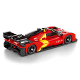 Briques HyperCar REOBRIX rouge et noir, vue arrière avec aile et détails moteur